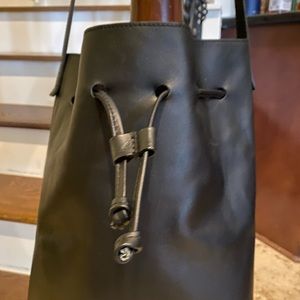 Valentina Fiore Leather Bucket Bag